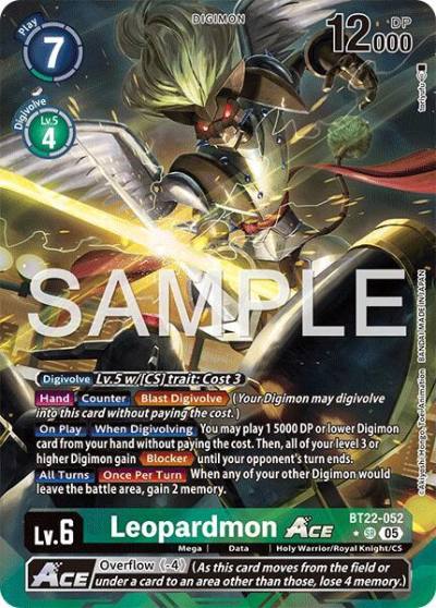 Leopardmon ACE Alternate Art BT22-052 SR Cyber Eden Digimon card