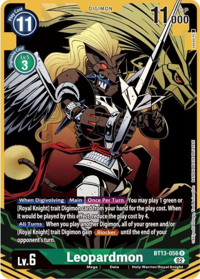 Leopardmon Alternate Art BT13-056 R Versus Royal Knights Digimon card