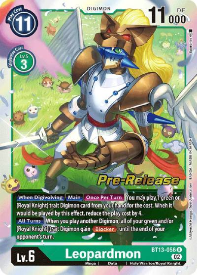 Leopardmon BT13-056 R Versus Royal Knights Pre-Release Cards Digimon card