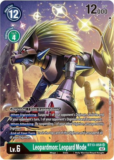 Leopardmon Leopard Mode Alternate Art BT13-058 SR Versus Royal Knights Digimon card