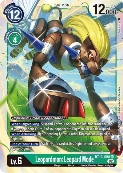 Leopardmon Leopard Mode BT13-058 SR Versus Royal Knights Digimon card