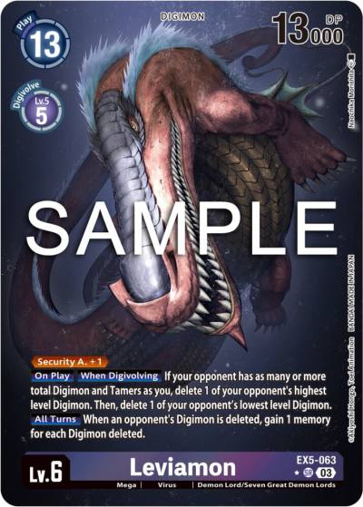Leviamon Alternate Art EX5-063 SR Animal Colosseum Digimon card