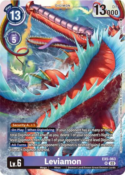 Leviamon EX5-063 SR Animal Colosseum Digimon card