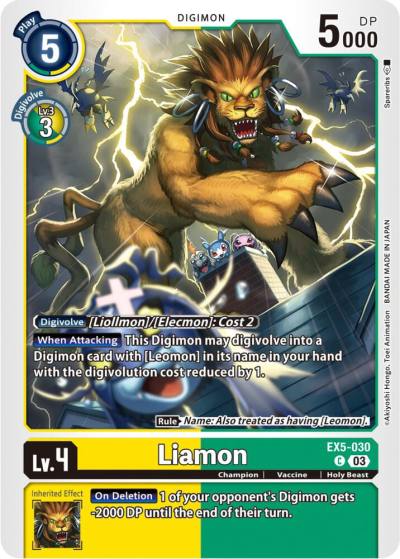 Liamon EX5-030 C Animal Colosseum Digimon card