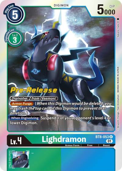 Lighdramon BT8-053 R New Awakening Pre-Release Cards Digimon card