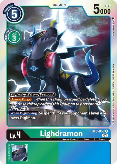 Lighdramon BT8-053 R New Awakening Digimon card