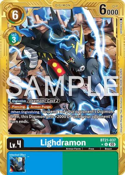 Lighdramon Gold Border BT21-037 U Advanced Booster Digimon Generation Digimon card