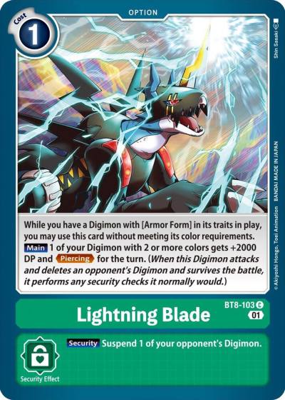 Lightning Blade BT8-103 C New Awakening Digimon card