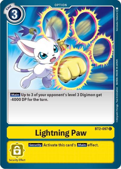 Lightning Paw BT2-097 C Release Special Booster 1.5 Digimon card