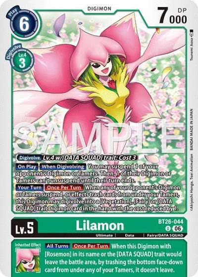 Lilamon BT26-044 U Timeless Bonds Digimon card