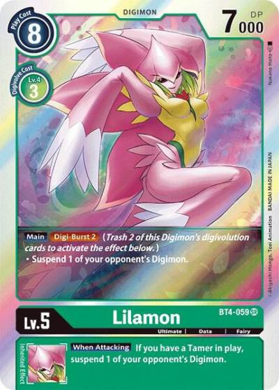 Lilamon BT4-059 SR Great Legend Digimon card