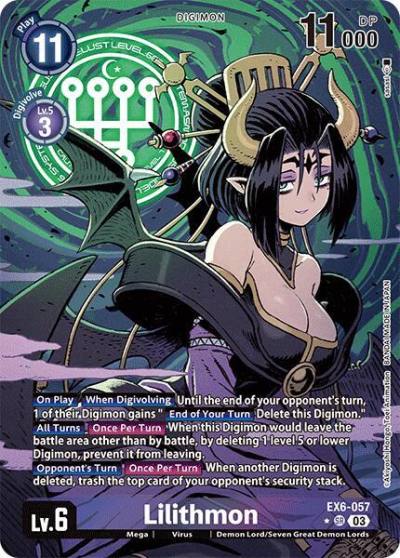 Lilithmon Alternate Art EX6-057 SR Infernal Ascension Digimon card