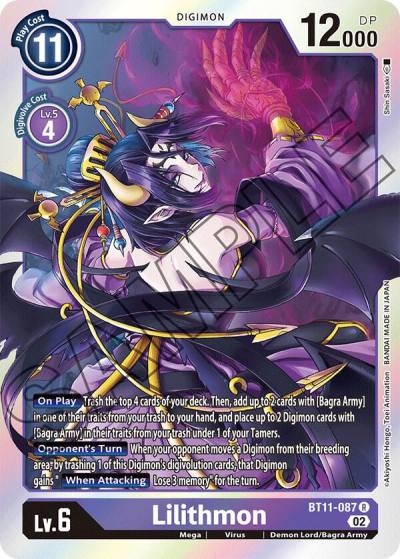 Lilithmon BT11-087 R Dimensional Phase Digimon card