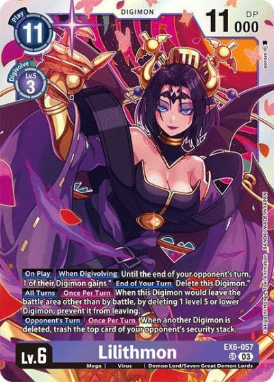 Lilithmon EX6-057 SR Infernal Ascension Digimon card