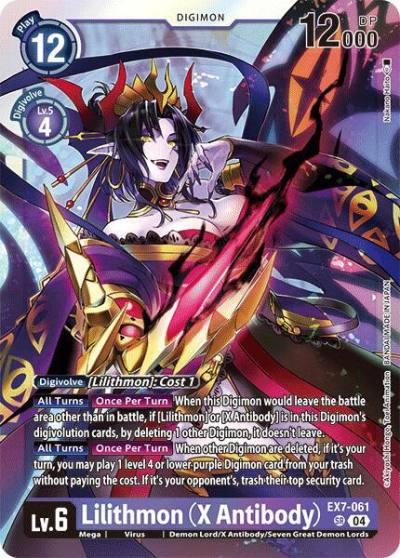 Lilithmon X Antibody EX7-061 SR Digimon LIBERATOR Digimon card