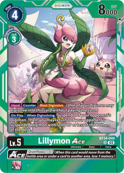Lillymon ACE BT14-049 SR Blast Ace Digimon card
