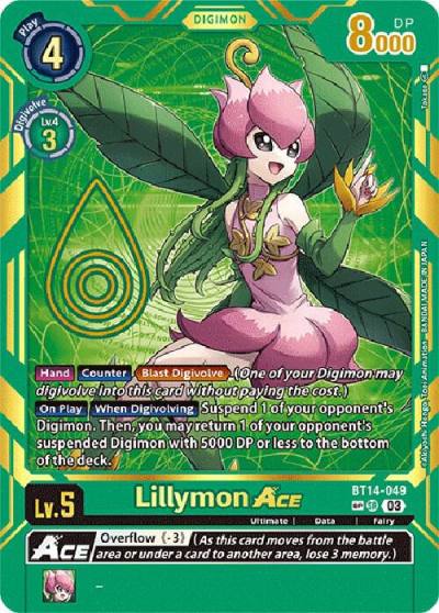 Lillymon ACE Special Rare BT14-049 SP Exceed Apocalypse Digimon card