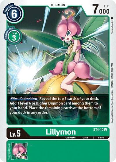 Lillymon ST4-10 U Starter Deck 04: Giga Green Digimon card