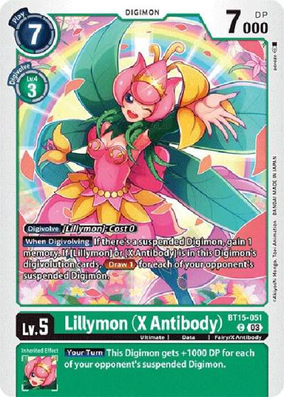 Lillymon X Antibody BT15-051 C Exceed Apocalypse Digimon card