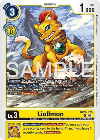 Liollmon BT26-025 C Timeless Bonds Digimon card