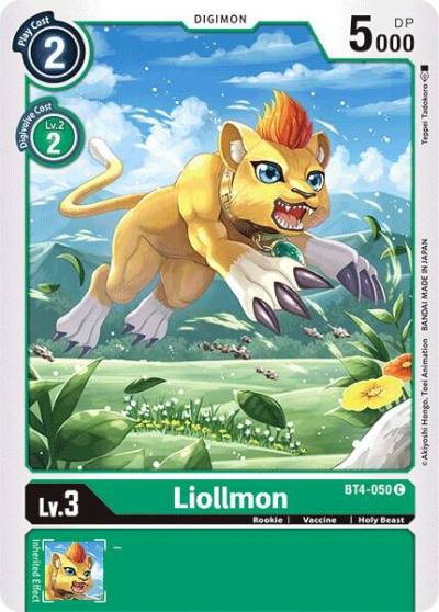 Liollmon BT4-050 C Great Legend Digimon card