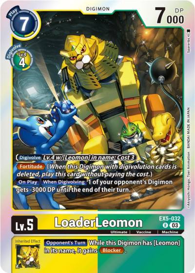LoaderLeomon EX5-032 R Animal Colosseum Digimon card