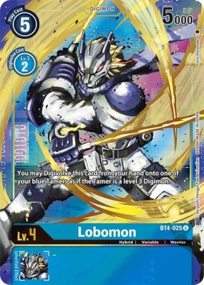 Lobomon Alternate Art BT4-025 U Great Legend Digimon card
