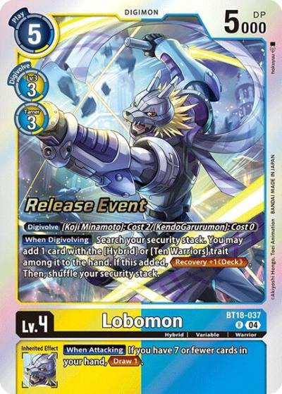 Lobomon BT18-037 R Release Special Booster 2.0 Celebration Event Cards Digimon card