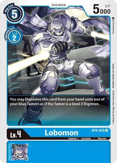 Lobomon BT4-025 U Great Legend Digimon card