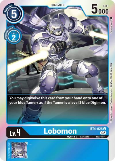 Lobomon Resurgence Booster Reprint BT4-025 U Resurgence Booster Digimon card