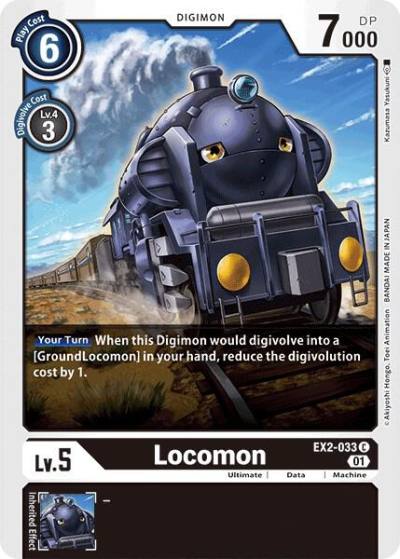 Locomon EX2-033 C Digital Hazard Digimon card