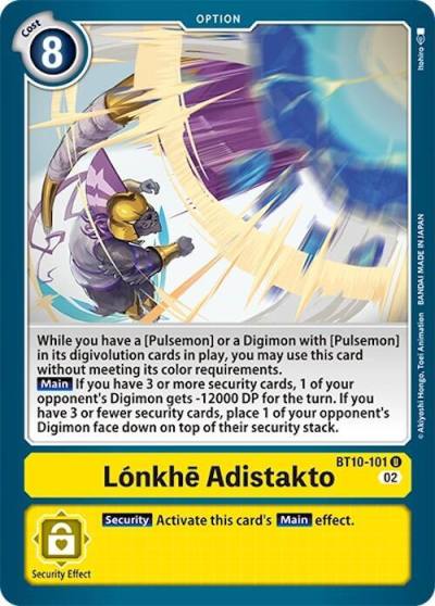 Lonkhe Adistakto BT10-101 U Xros Encounter Digimon card