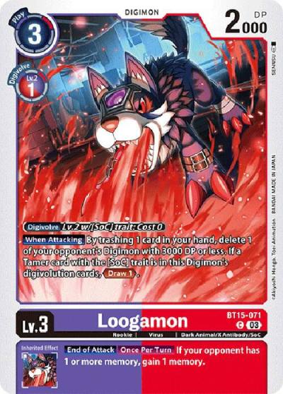 Loogamon BT15-071 C Exceed Apocalypse Digimon card