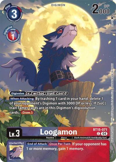 Loogamon Legend Pack 2024 BT15-071 C Exceed Apocalypse Digimon card