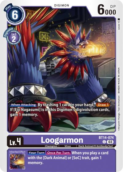 Loogarmon BT14-074 C Blast Ace Digimon card