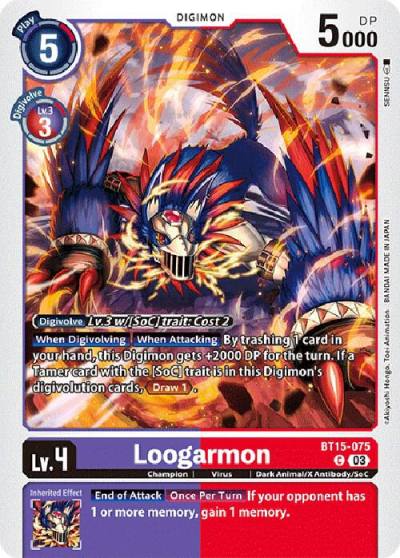 Loogarmon BT15-075 C Exceed Apocalypse Digimon card
