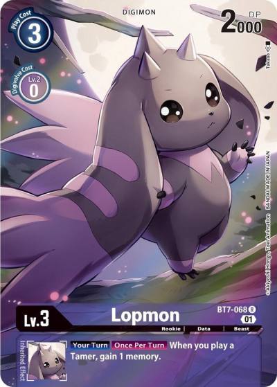 Lopmon Alternate Art BT7-068 R Next Adventure Digimon card