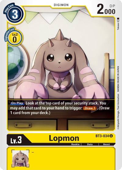 Lopmon BT3-034 U Release Special Booster 1.5 Digimon card