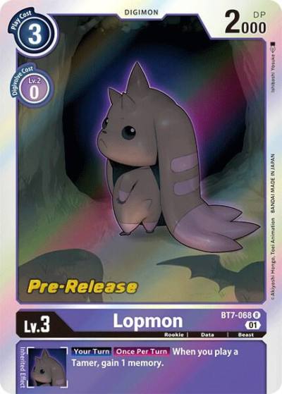 Lopmon BT7-068 R Next Adventure Pre-Release Cards Digimon card