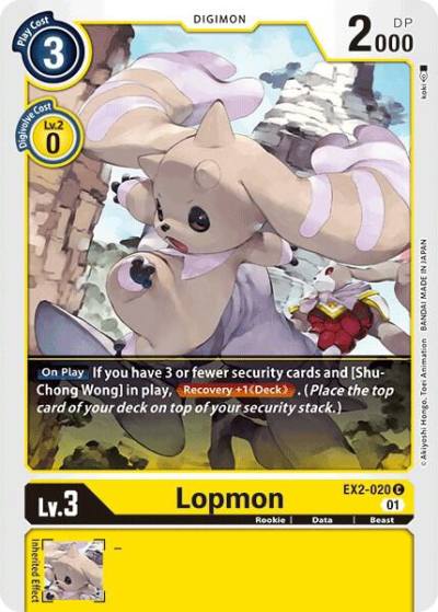 Lopmon EX2-020 C Digital Hazard Digimon card