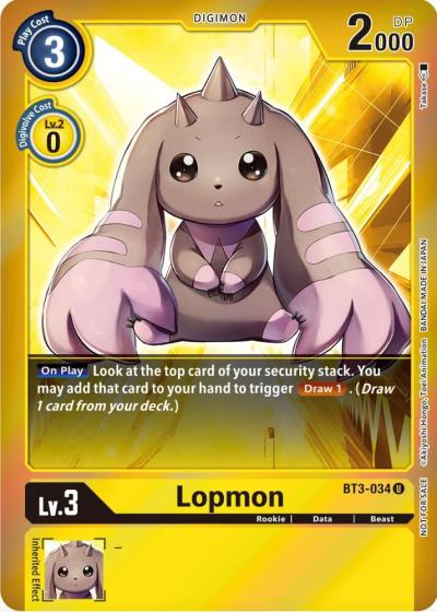 Lopmon Event Pack 4 BT3-034 U Release Special Booster 1.0 Digimon card