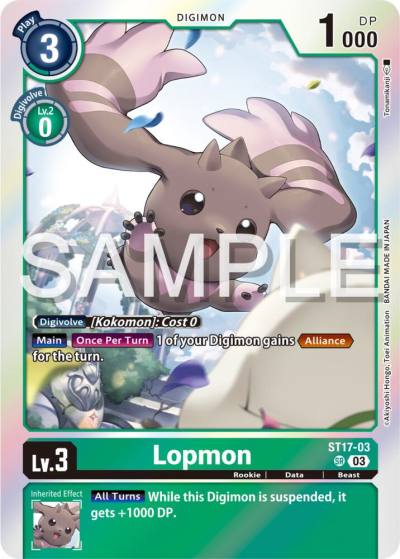 Lopmon ST17-03 SR Starter Deck 17: Double Typhoon Advanced Deck Set Digimon card