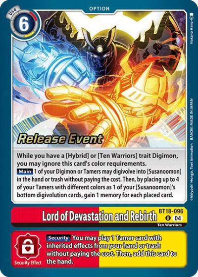 Lord of Devastation and Rebirth BT18-096 U Release Special Booster 2.0 Celebration Event Cards Digimon card
