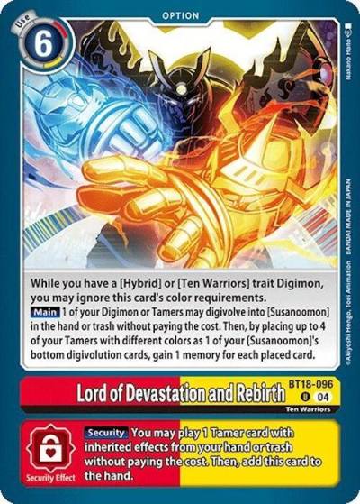 Lord of Devastation and Rebirth BT18-096 U Release Special Booster 2.0 Digimon card
