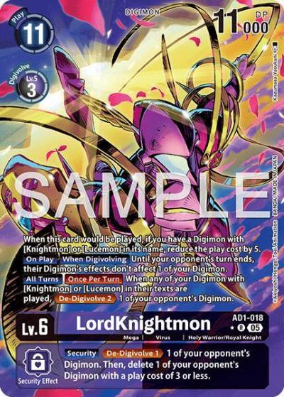 LordKnightmon Alternate Art AD1-018 R Advanced Booster Digimon Generation Digimon card