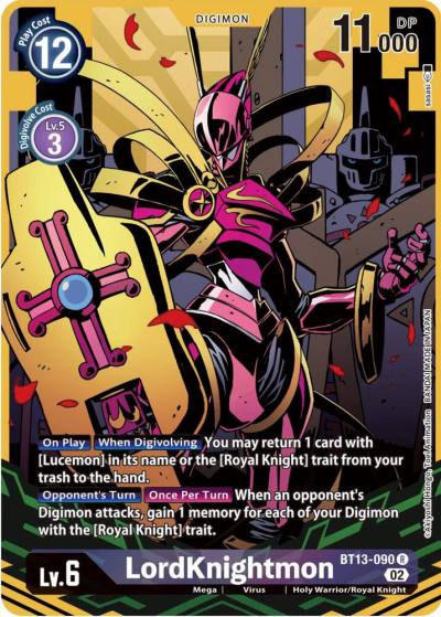 LordKnightmon Alternate Art BT13-090 R Versus Royal Knights Digimon card