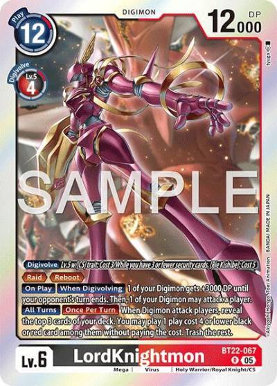 LordKnightmon BT22-067 R Cyber Eden Digimon card