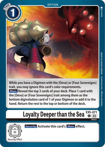 Loyalty Deeper than the Sea EX5-071 C Animal Colosseum Digimon card