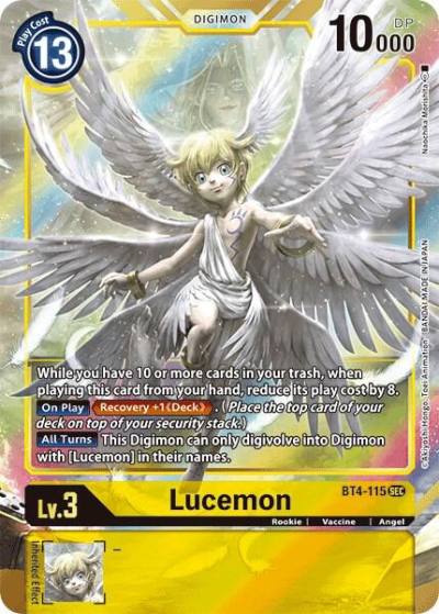 Lucemon Alternate Art BT4-115 SEC Great Legend Digimon card