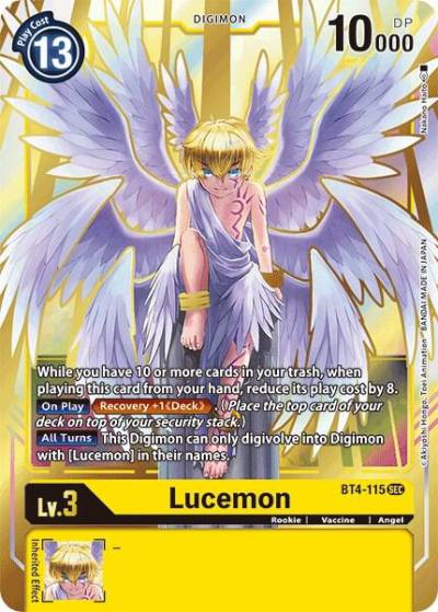 Lucemon BT4-115 SEC Great Legend Digimon card